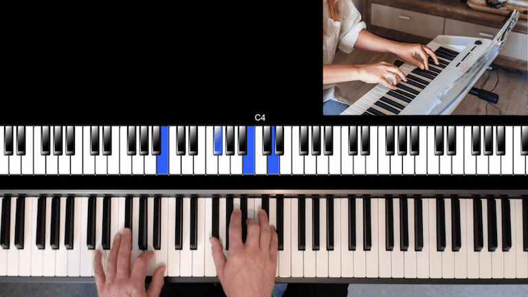Bild aus Video-Feedback im PIanoclub zum besseren Klavier lernen